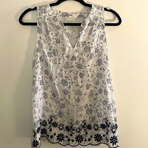 Navy and White Tank | E&M | Size Small